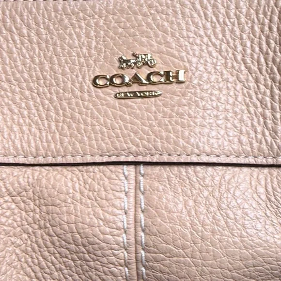 Coach Grace Hobo Beige Pebble Leather Shoulder Bag F31987 Gold Hardware - Picture 4 of 12